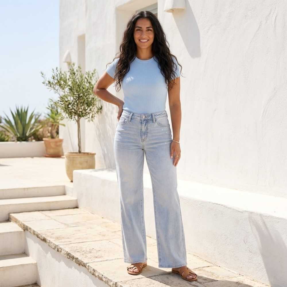 Aisa Wide-Leg Baggy High-Waist Jeans