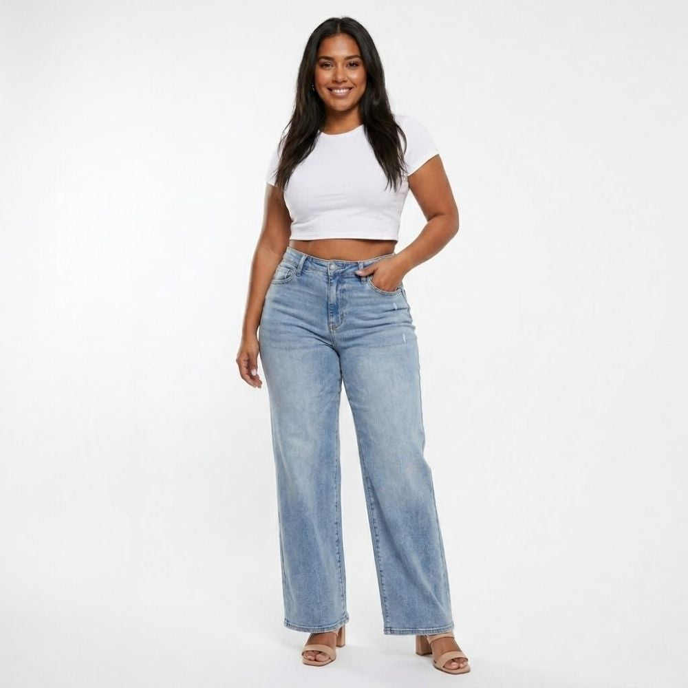 Aisa Wide-Leg Baggy High-Waist Jeans